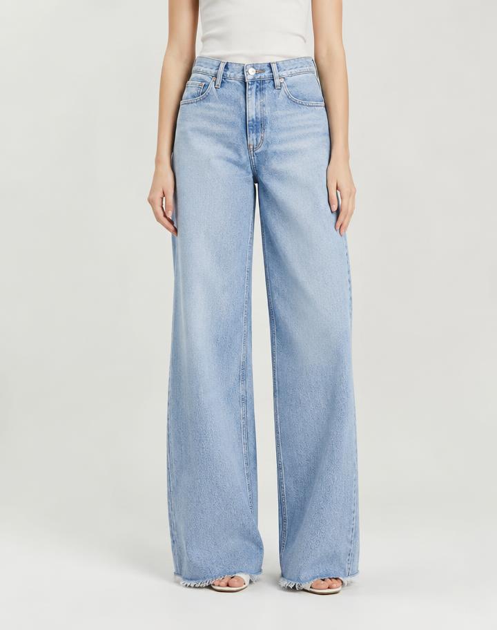 Wide Leg Raw Hem Jean